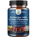 Balansiranje Berberine Plus 1200mg na servirni kompleks - antioksidant Berberine s Ceylon Cimet Kapsule Plus Silymarin Milk Thistle Extract - Aktivna PK za zdravje srca in podporo sladkorju 60 Kapsule