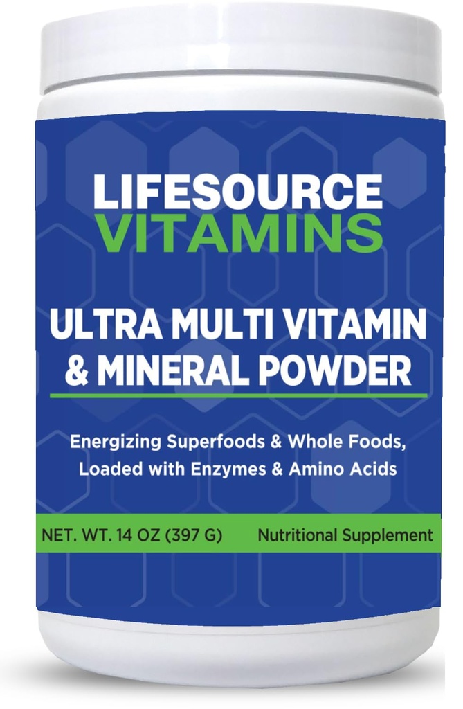 LifeSource Vitamini Ultra Multi Vitamin & Mineral Powder - Polna hrana na osnovi - 30 dnevna dobava
