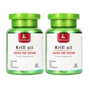2 Plastenke Antarktika Krill Oil 1000 mg z Omega-3s EPA, DHA, Astaksantin in fosfolipidi 60 Mehkužci Dodatek št Ribji pookus za skupno, srce, možgane in imuniteto - 120 Mehkužci