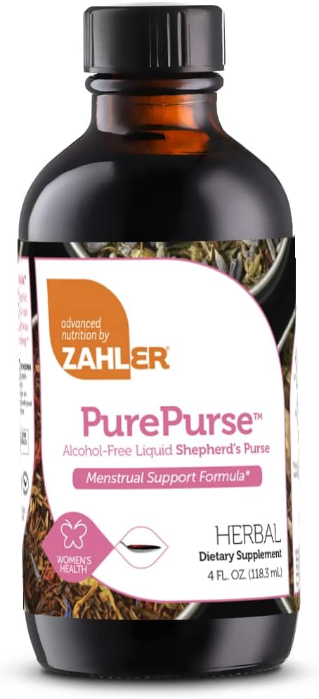 Zahler PurePurse, Liquid Sheperd’s Purse, ki pomaga zmanjšati obarvanje, vse naravne tekočine Menstrual podporo Formula, Certified Kosher,4oz