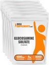 BulkSupplements.com Glukozamin sulfat v prahu - Glukozamin dodatek, dodatek za podporo - Gluten Free, 1g na serviranje, 1kg (Pack of 5) (11 lbs)