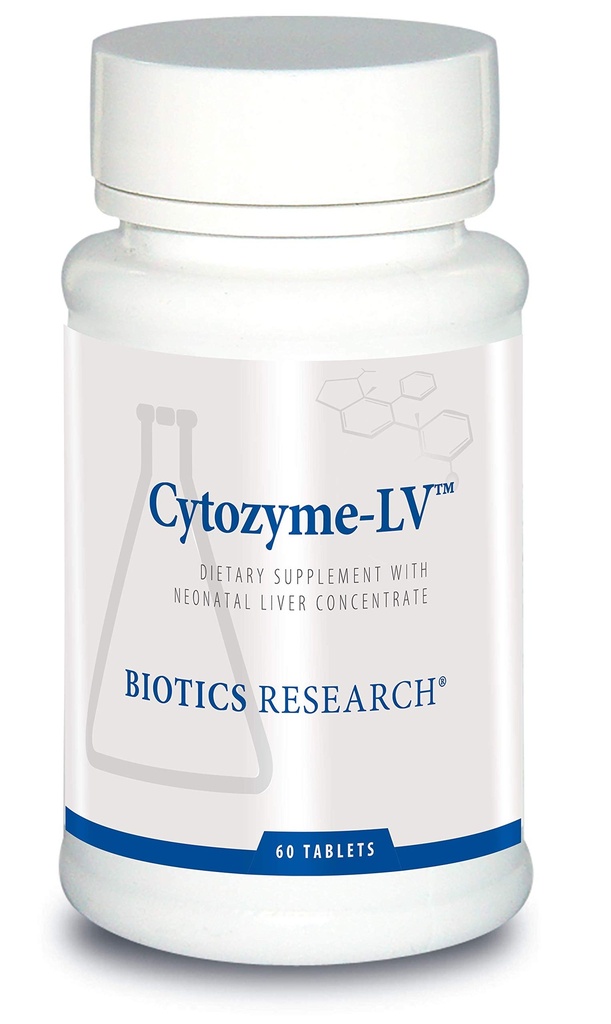 Biotics Raziskave Cytozyme LV Novonatal Jetra, Podpira zdravo delovanje jeter in serumski albumin, Odličen vir vitaminov B in železa, SOD, Katalaza, Močen antioksidant 60 Tablete