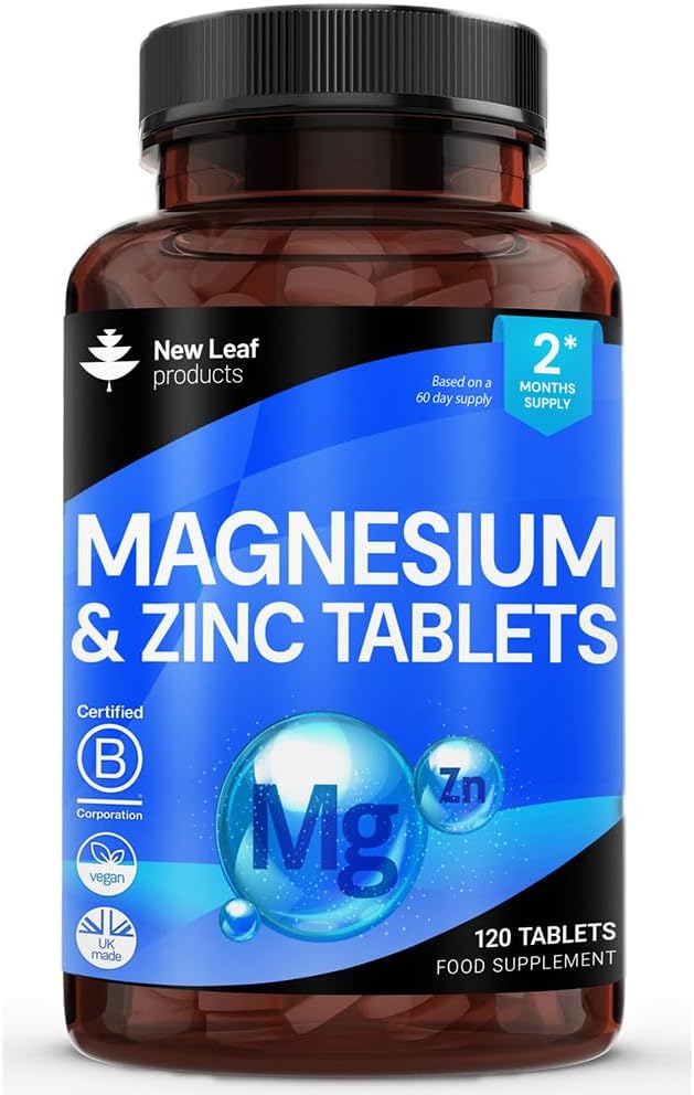 Magnezij dodatek 500mg Magnezij in cink dodatek - visoka absorbcija magnezijev oksid in cink - mišične kosti in zdravo imunske funkcije - Vegan, ne- GMO, Gluten-free - 120 Enostavno za pogoltniti tablete