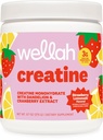 Wellah Kreatin za ženske - Kreatin monohidrat z Dandelion & Cranberry Extract (50 serviranja, jagodna limonada)