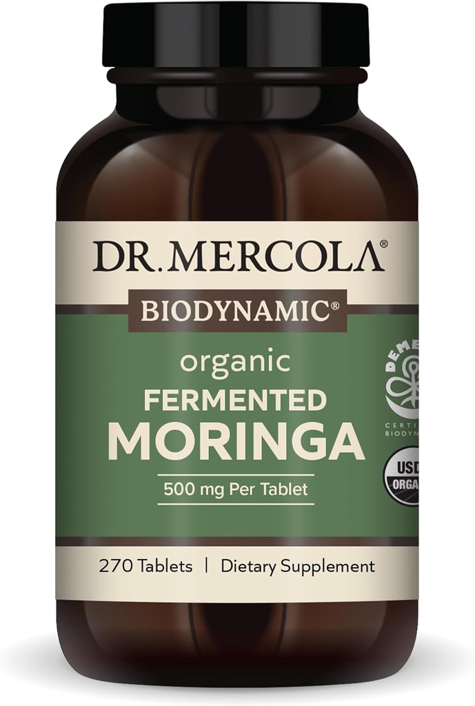 Dr. Mercola - Biodinamična organska fermentirana Moringa prehranska dopolnila, 270 Služabnikov (270 tablet)