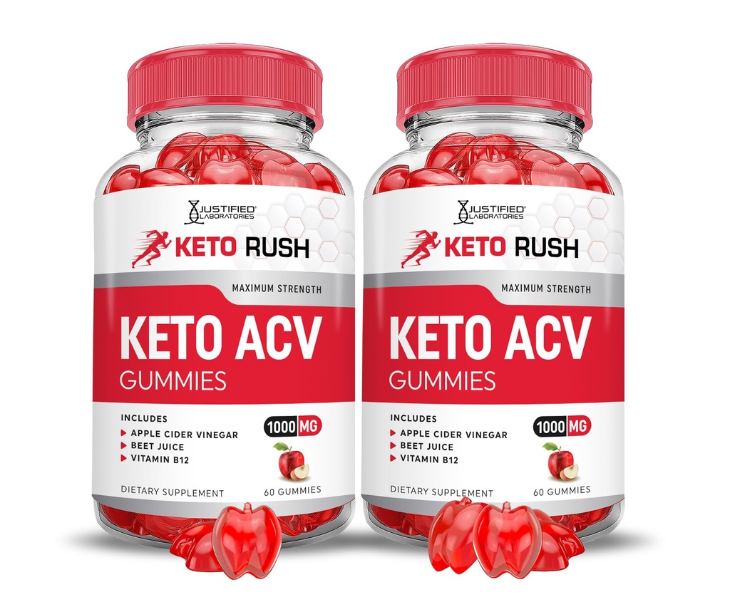 Upravičeni laboratoriji (2 paket Keto Rush Keto ACV Gummies Napredna Formula 1000MG Powder B12 Vegan Non GSO 120 Gummies