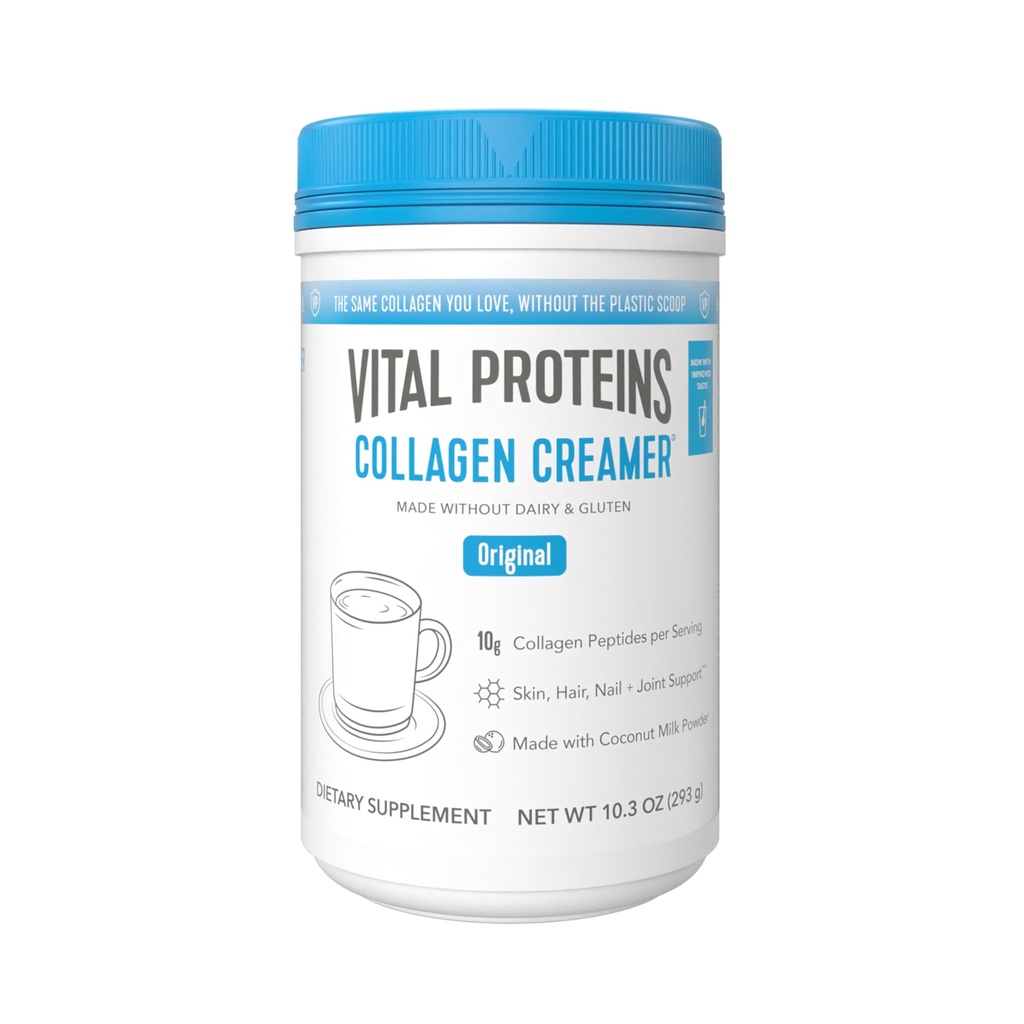 Vitalni proteini Kolagen Peptide v prahu - Original Coffee Creamer za lase, Koža in nohti Podpora, 10.3 Oz