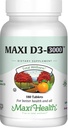 Maxi Health Vitamin D3 3000 i.e. 75 mcg Vitamin D dodatek za zdrave kosti, zobje, Imunska podpora - VIT D3 dodatek Enostavno za pogoltniti ne-GMO, dodatek za moške in ženske – Košir (180 tablet)