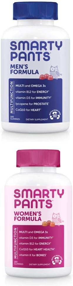 SmartyPants Moški in ženske paket multivitaminski paket: (1) Moški multivitaminski multivitaminski in (1) Ženske multivitaminski multivitaminski