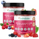 Adndale 180 CT Magnezijev Glycinate Gumies 400 mg/Serv, z Ashwagandha, Magnezijev Malate & Taurate, Sugar Free Chews za odrasle in otroke.