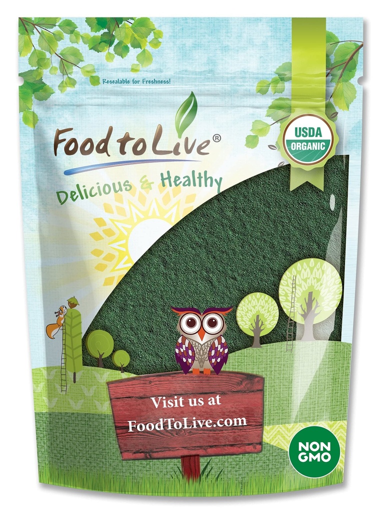 Živila za živo organsko klorelo v prahu, 1 funt – ne-GMO, Kosher, Raw Green Algae, Vegan Superfood, Bulk, Pure Vegan Green Protein, bogata z vitamini in minerali, super za pijače, zdrobljene celične stene