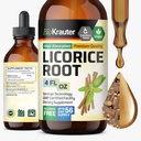 BIO KRAUTER Licorice Root Tinkture - Licorice Root Extract za digestivno podporo - Alkohol in sladkor brez - Veganske kapljice 4 Fl.Oz.