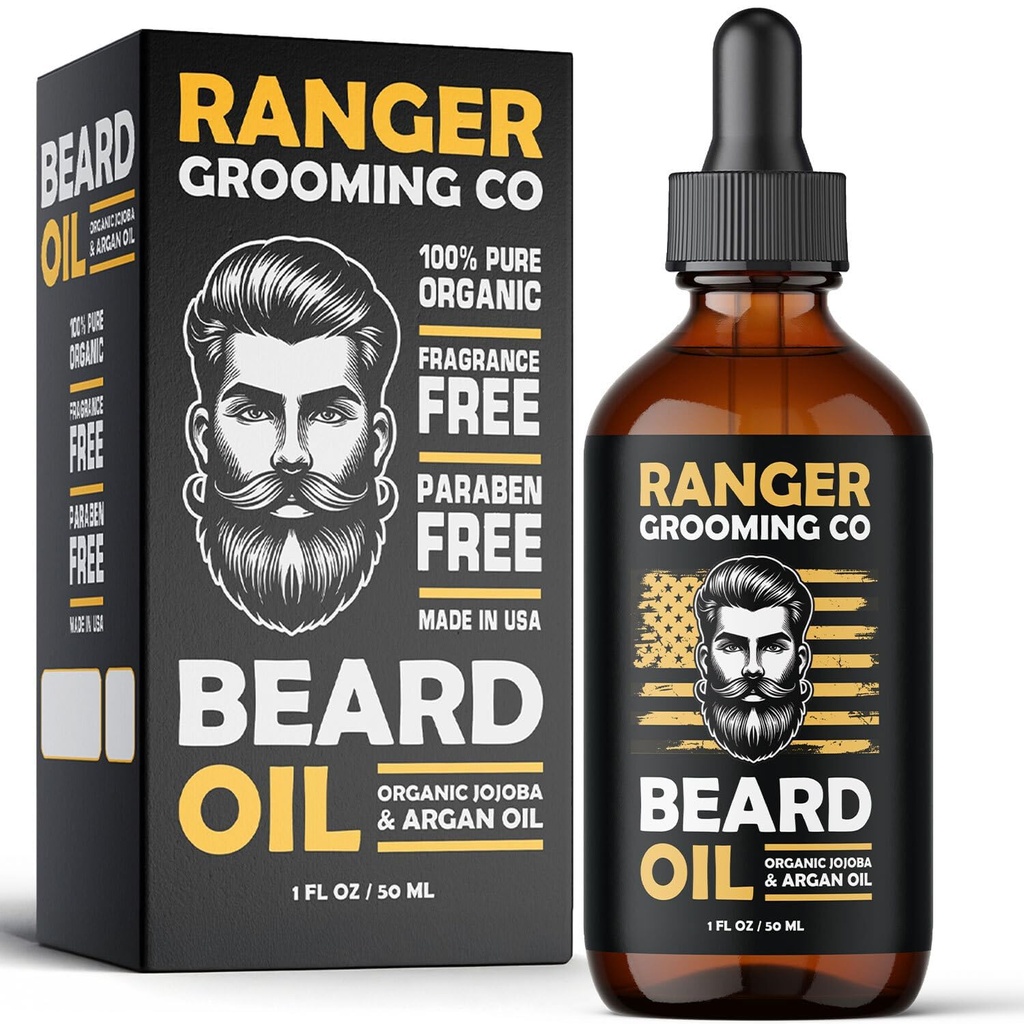 Leven Rose Beard Oil za moške in bradat softener 100% čisto naravno za bradate moške, Mustaches, in Moisturizirano kožo 1 oz Ranger Grooming Co