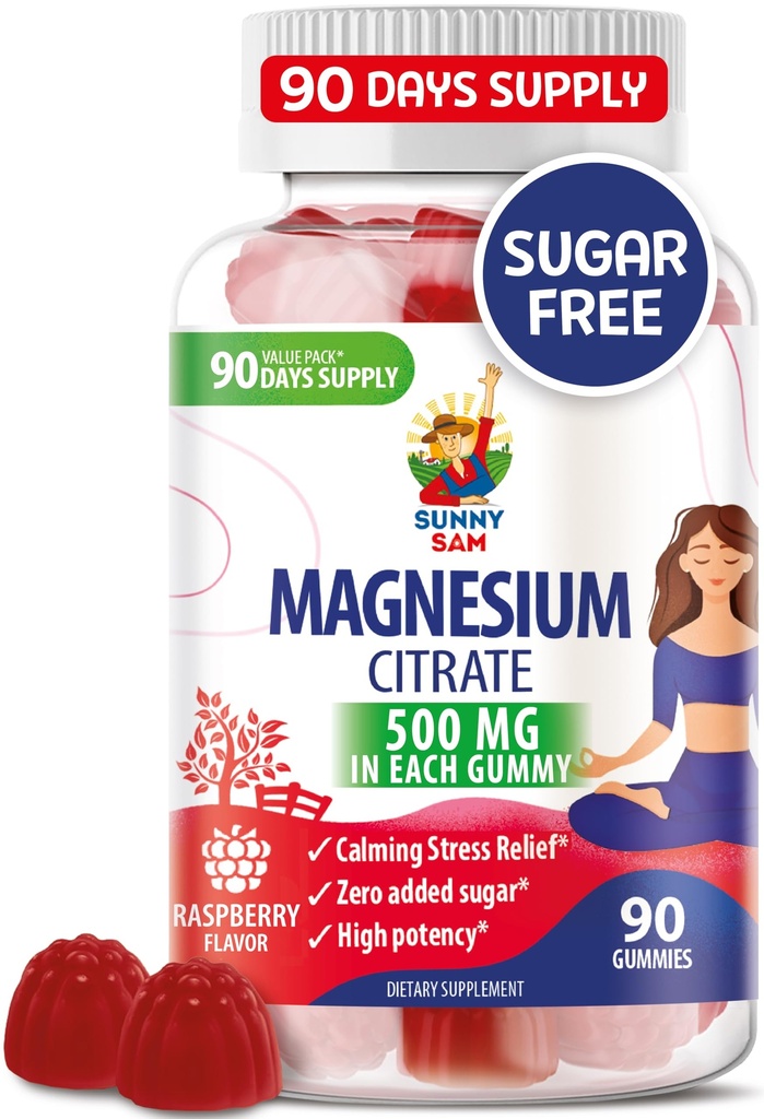 Magnezijevi žvečilni gumiji za otroke in odrasle - 500mg - Mirni Magnezijevi žvečljivi žvečljivi dodatki za Mood & Muscle Support