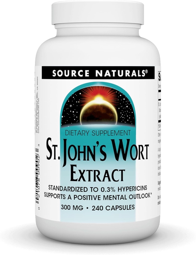 Vir Naturals St John's Wort Extract 300 mg Podpira pozitivno duševno Outlook - 240 Kapsula