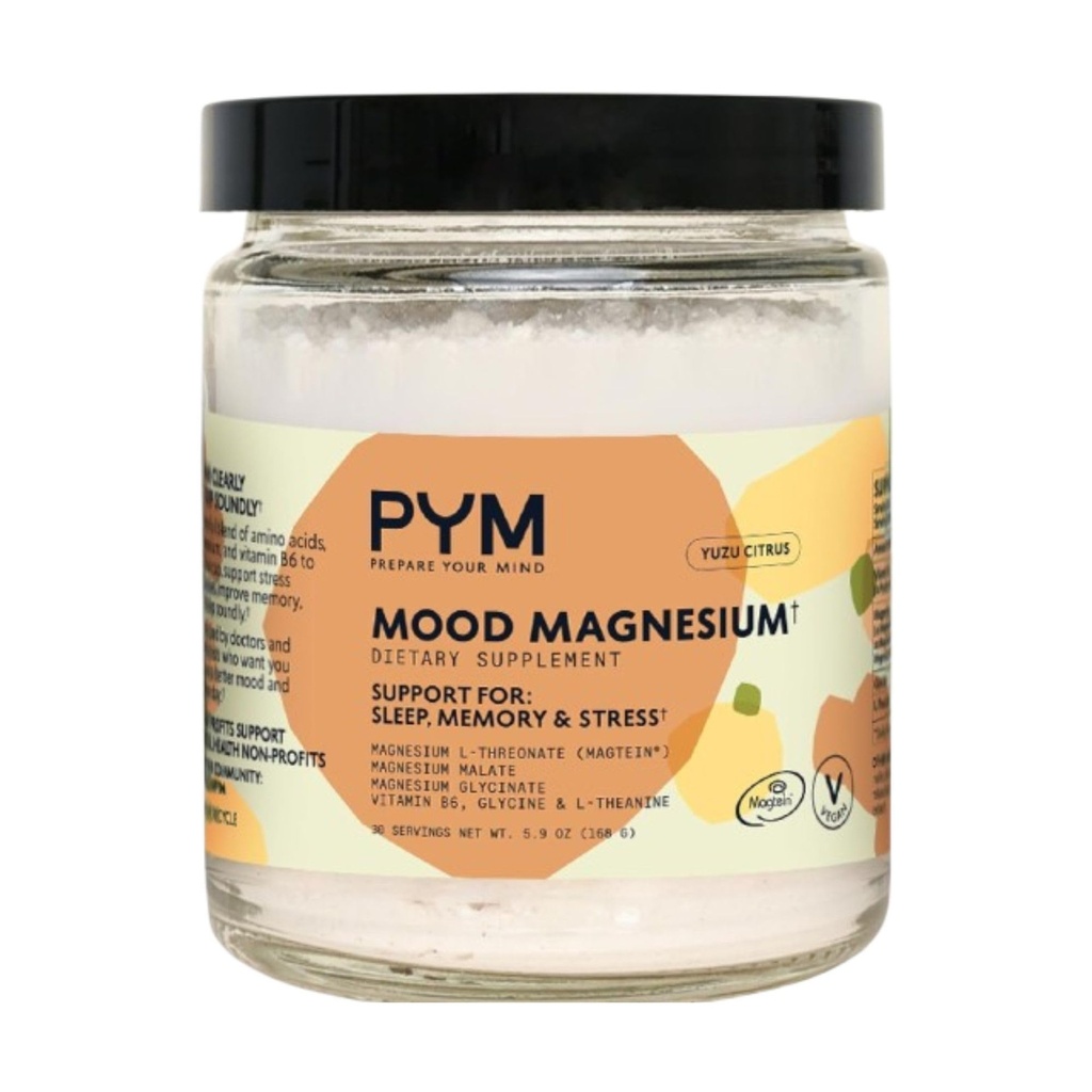 PYM Mood Magnezij v prahu (30-Servinga) Magnezijev glicinat, L-Threonate & Malate v prahu 