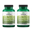 Swanson Milk Thistle, Dandelion & Yellow Dock - Zeliščna jetrna podpora dodatek - Naravni dodatek, ki pomaga ohraniti splošno zdravje in dobro počutje - (120 kapsul) (2 paket)