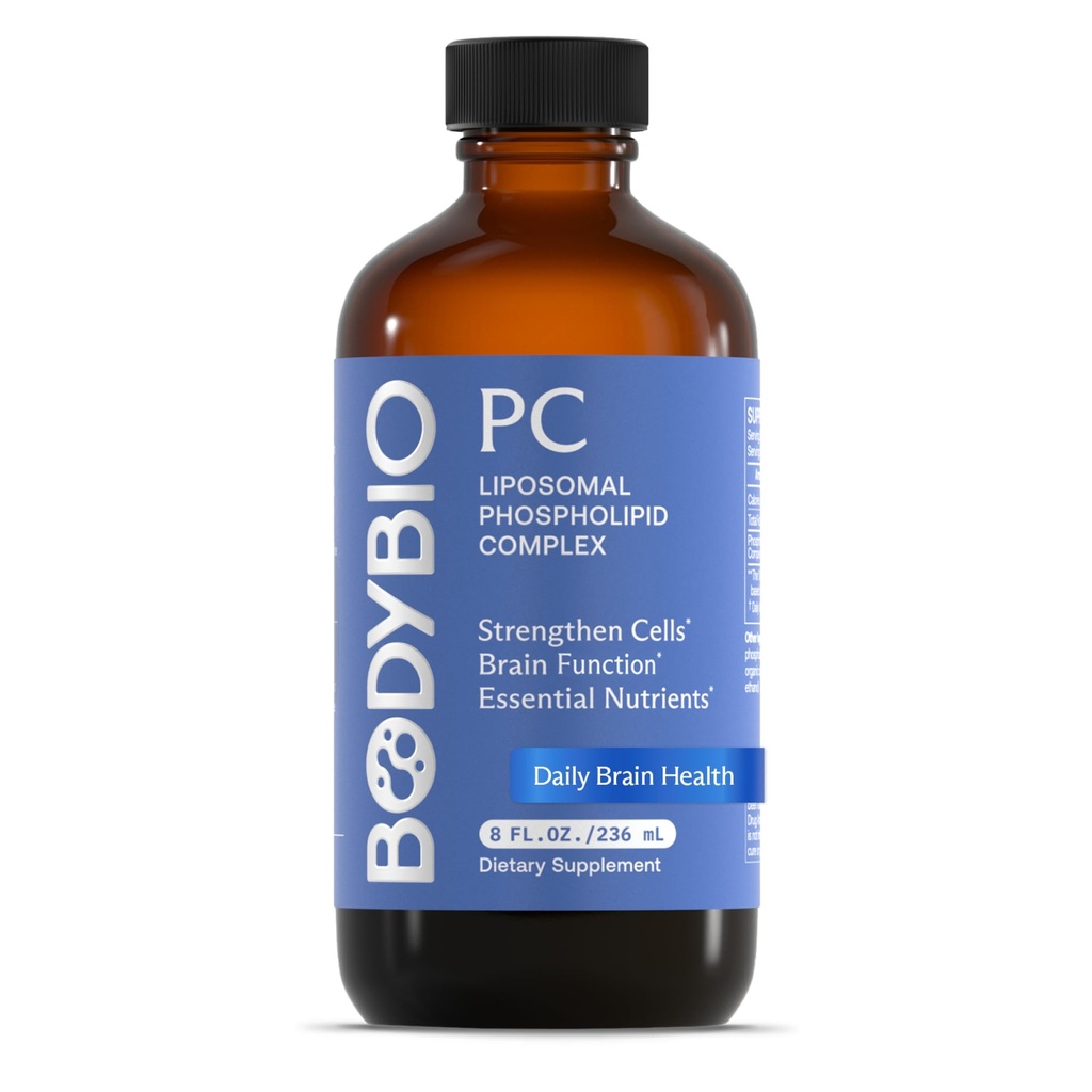 BodyBio PC - Fosfatidilholin za zdravje možganov, mentalna jasnost, kognitivna funkcija, celična popravila in zdravo staranje, fosfolipid kompleks dopolnilo za nežno dnevno detox