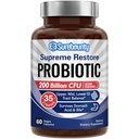 Probiotik za moške in ženske, 200 milijard CFU 35 sevi, prebiotiki + pregestivne encime, vrhovna restavriranje probiotični dodatek, zgornji, srednji, spodnji GI Tract Balance, 60 Veggie kapsule, 1 mesec