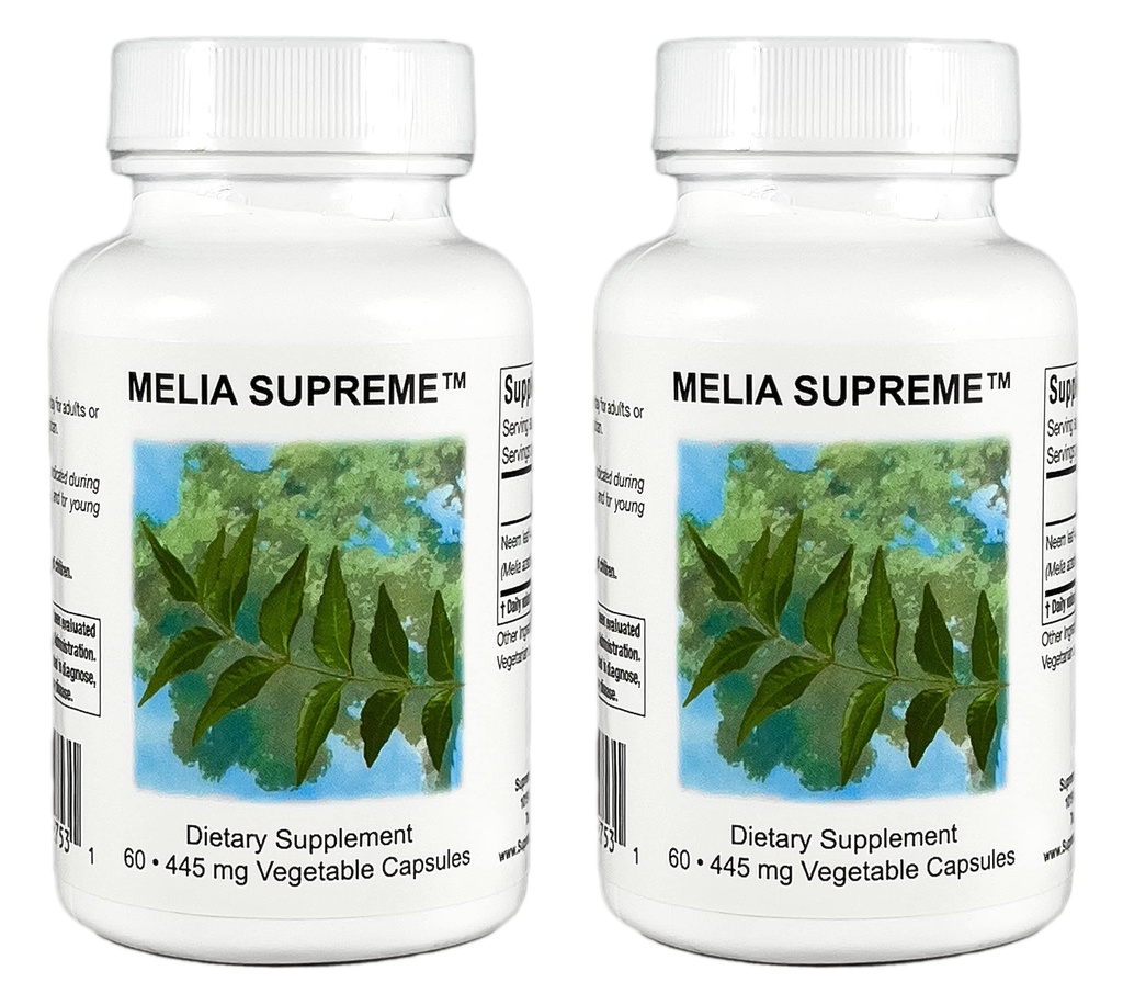 Supreme Nutrition Melia Supreme, 60 Pure v prahu Neem Leaf vegetarijanske kapsule (paket po 2)