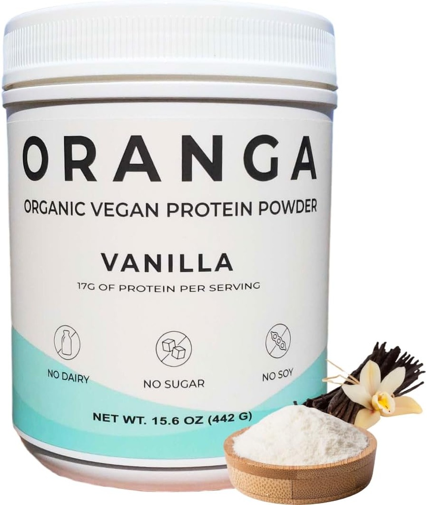 Ekološka rastlina - Riž, Pea, Bučna semena Protein Powder - Vanilla - Prebavne encime Vključeno, Brez dodatkov, Mlečni-free, Soja-Free, Keto-Free, Gluten-Free, Non-GMO - 17 Servings (442g)