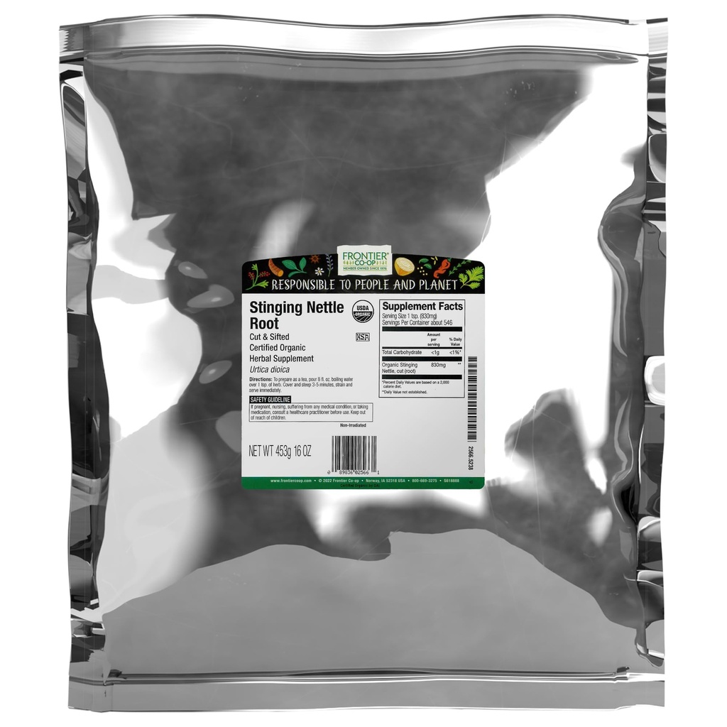 Frontier Co-op Organic Sting Nettle koren, rezano in Sifted, Kosher 