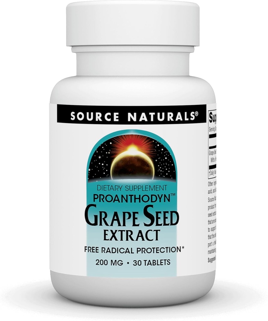 Vir Naturals Grozdni ekstrakt, Proanthodyn 200 mg Antioksidant Zaščita in podpira zdravo staranje možganov - 30 tablet
