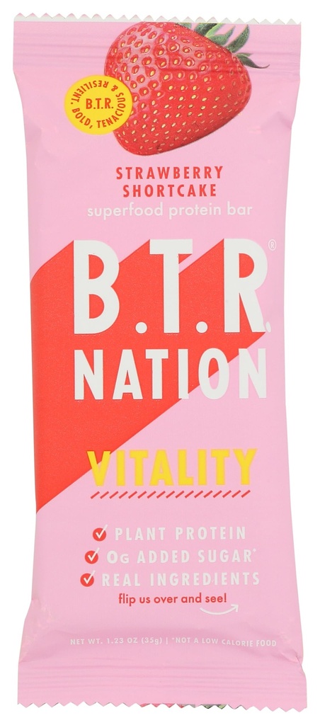 BTR Nation Strawberry Shortcake Protein Bar, 1.23 OZ