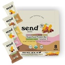 SEND Bars Organic Plant Based, Vegan, Healthy Protein Bars with Greens (Organic Variety Box, 8 Bars) – Only Real Food Ingredients, No Added Sugar, Gluten Free, Dairy Free, Non-GMO, Healthy Snacks