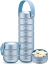 Zannaki Metal Tedenske tablete Organizator, Velika potovalne tablete Box 7 dan, Vodoodporne dnevne tablete Primer s silikonskim ročajem, Aluminum Alloy Prenosne tablete Imetnik vsebnik za vitamine, Medicina, Dopolnilo,Pills