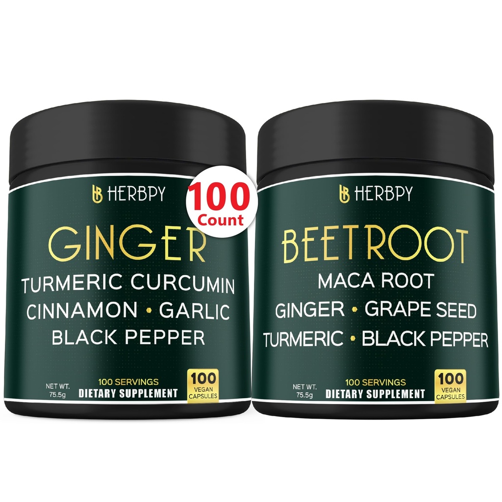 Bundle 5in1 Ginger Supplement & 6in1 Pese Root Kapsules - podpira zdravje srca, Imunski in Prebavni