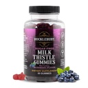 Bucklebury Sugar-free Milk Thistle Gummies 1000mg z naravno borovnično aromo - Vegan, Gluten-free, Non-GMO Natural Milk Thistle dodatek za zdravje jeter, imunitete in antioksidant podporo -60 Count