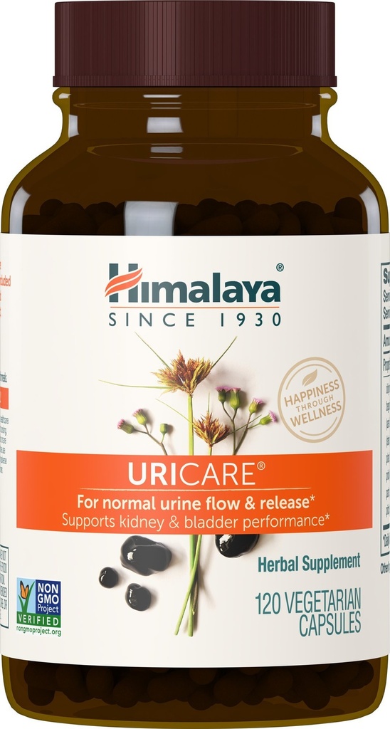 Himalaja UriCare – Herbal Ledvice & Bladder Support with Shilajeet, Didymocarpus & Pasanabheda – Promocija zdravja sečilnega trakta in udobnega pretoka urina – ne-GMO, Gluten-free, vegetarijansko – 120 kapsul