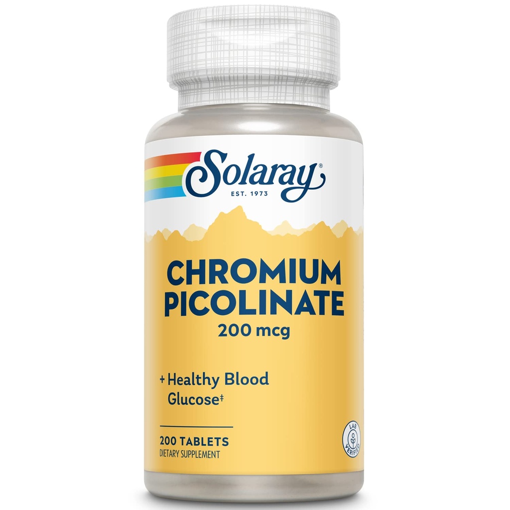 Solaray Chromium Pikolinat tablete, 200 mcg ± 200