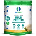 BioTrust Low Carb Protein Powder – Naravna in okusna mešanica sirotke in kazeina iz krav brez travnega hormona – brez GSO, brez glutena, brez hormona (Vanilla)