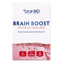 BRAINMD Dr. Amen Brain Boost na Go - 10 Packets, Berry Flavor - Nootropic Drink Powder, spodbuja fokus, Clarity & Duševna energija - Kofein brezplačno, Gluten brezplačno - 10 Služabniki