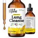 Wild & Organic Lung Cleanse Detox Tinkture - Mullein kapljice za pljuča - Herbal Mullein Extract dodatek - Vegan, Alkohol brez kapljic - 4 fl oz