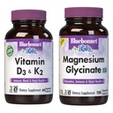 BlueBonnet Nutrition Vitamin D3 in K2 ter magnezijev glicinat Zelenjavne kapsule