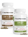 Ergotionein (60ct) in Lions Mane (120ct) Bundle z izvlečki gob šitake in oreščkov - Dolgoživost in kognicija - Vegan, Gluten prost, ne-GMO