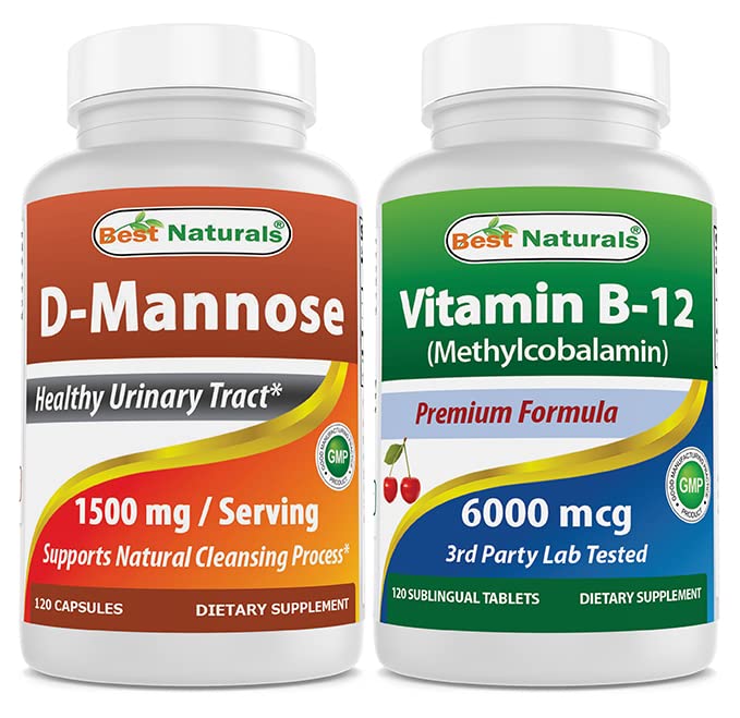 Najboljši naravni D-manoza 1500 mg & vitamin B12 6000 mcg