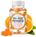 Prebiotični probiotični in postbiotični gumiji za ženske moške in otroke otroke - visoka moč 5 milijard CFU - brez sladkorja in glutena