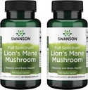 Swanson Full Spectrum Lion's Mane Goba - Brain Health Supplement to support memory, Focus & Clarity* - Lahko tudi pomaga imunske, srce in prebavnega zdravja - Gluten-free & Non-GMO - 60 kapsul (2 paket)