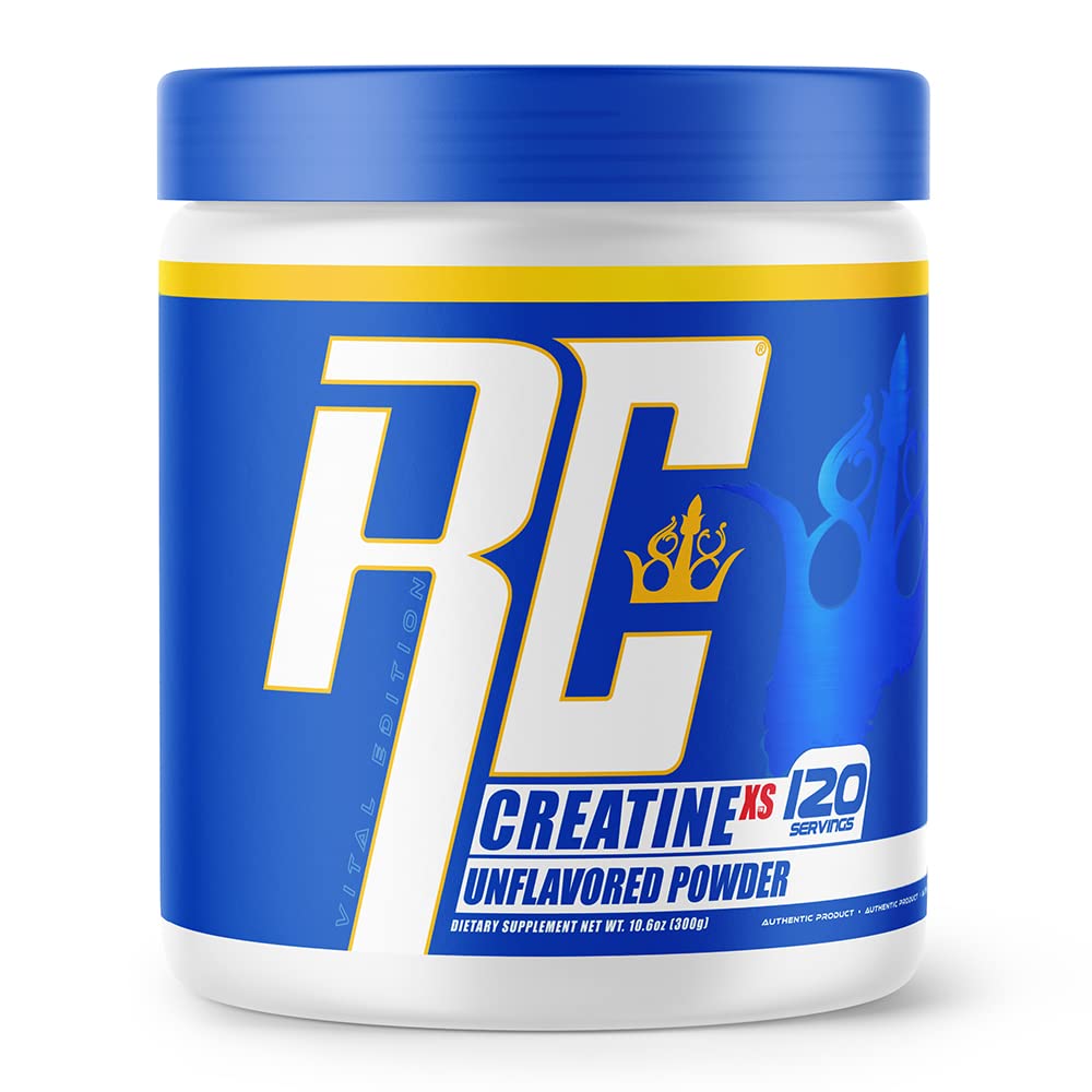 Ronnie Coleman Signature Series Creatine-XS, Kreatin Monohidrat v prahu, Post Workout recovery za izgradnjo mišic in moč, energijska podpora, Mass Gainer, Nearomated, 120 Servings