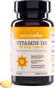 NatureWise Vitamin D3 1000iu (25 μg) 30-dnevna zaloga za imuno podporo, zdravo delovanje mišic in zdravje kosti - ne-GMO, Gluten prost v ekološko ekstra deviško oljčno olje, (Mini Softgel), 30 število