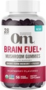 Om gob Superfood Brain Fuel+ Gummies, 28 Servings, Raspberry Gummy dodatek z levjo grivo za spomin in fokus