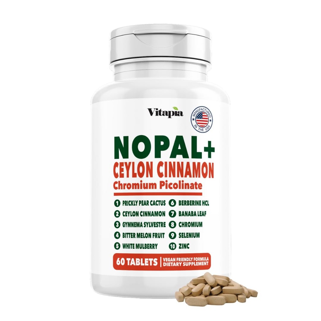 Vitapia Nopal Kaktus Extract za antioksidant, kožo, presnovo, Wellness, Heart Health Support - 60 Več kapsul - Ne GSO, Gluten brez dodatka