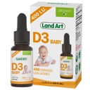 Kopenska umetnost - Certified Organic Vitamin D3 Kapljice Baby – 400 i.e. na Kapljico – 490 Servisi – Podpira razvoj kosti in zob – Kapljice vitamina D za dojenčke in malčke – brez GSO – brez glutena – 0,45 fl oz