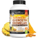 Kurkuma Quercetin z Bromelain dodatek - Naravna ekstra moč Imunska in skupna podpora z BioPerin črna paprika za Max Absorpcija - Organski Tumer Bromelain dodatek Vegan Safe, Non-GMO
