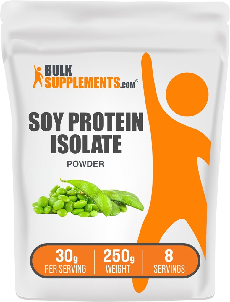BulkSupplements.com Izolat iz sojinih beljakovin v prahu - veganski Beljakovinski prašek, brez arome, 30g na serviranje, 250g (8.8 oz) (paka po 1)
