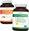 Save $11 (23% Off) - Gut Balance Bundle - Gut Complex s kaprilno kislino za uravnoteženo Gut zdravje in probiotično podporo (120 Kapsule) & Kurkuminoidi & Bioperine (90 Kapsule)